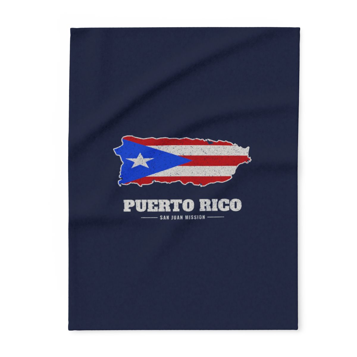 Puerto Rico San Juan Mission flag map fleece blanket by Weak Things