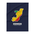 Republic of Congo Brazzaville Mission flag map fleece blanket by Weak Things