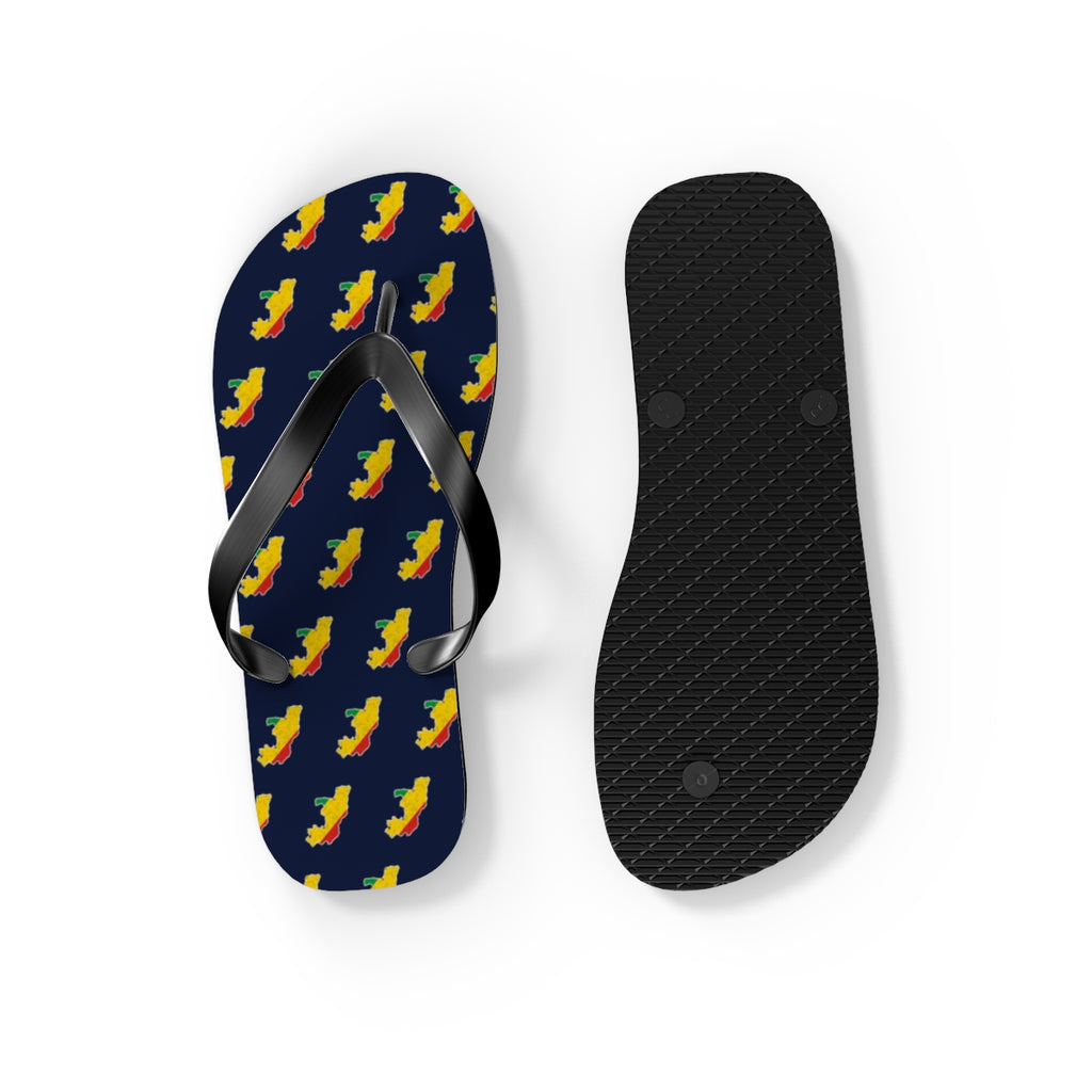 Republic of Congo Mission flag map flip flops by Weak Things view 4