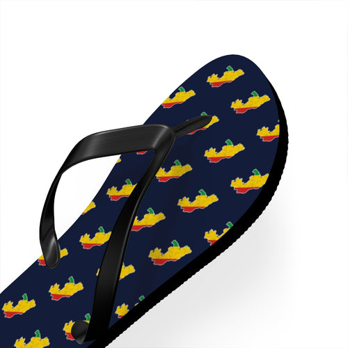 Republic of Congo Mission flag map flip flops by Weak Things view 3