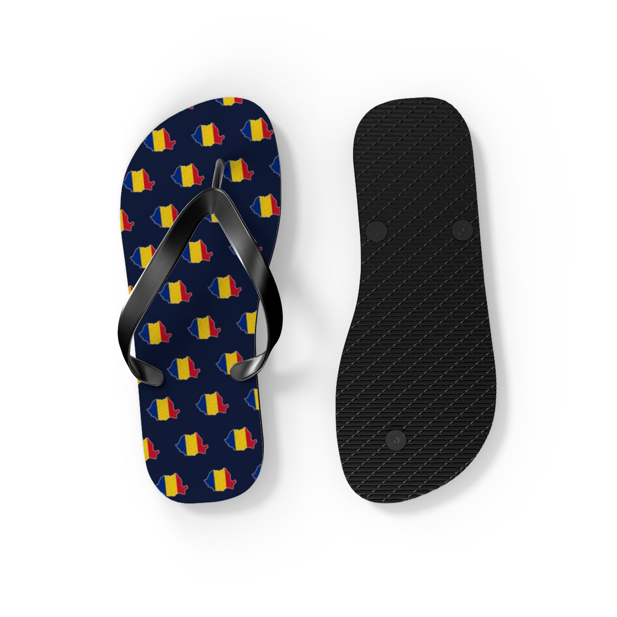 Romania Mission flag map flip flops by Weak Things view 4