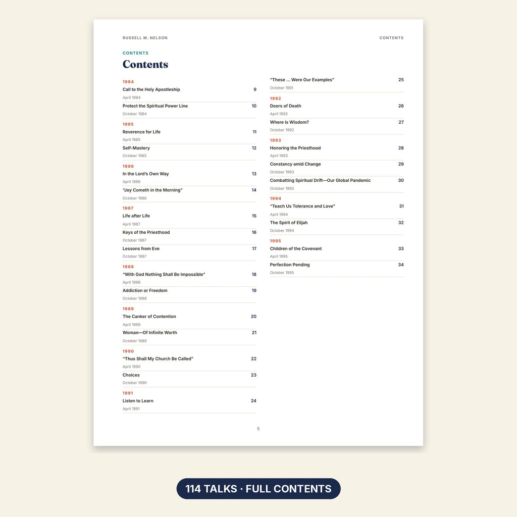 Russell M. Nelson contents page