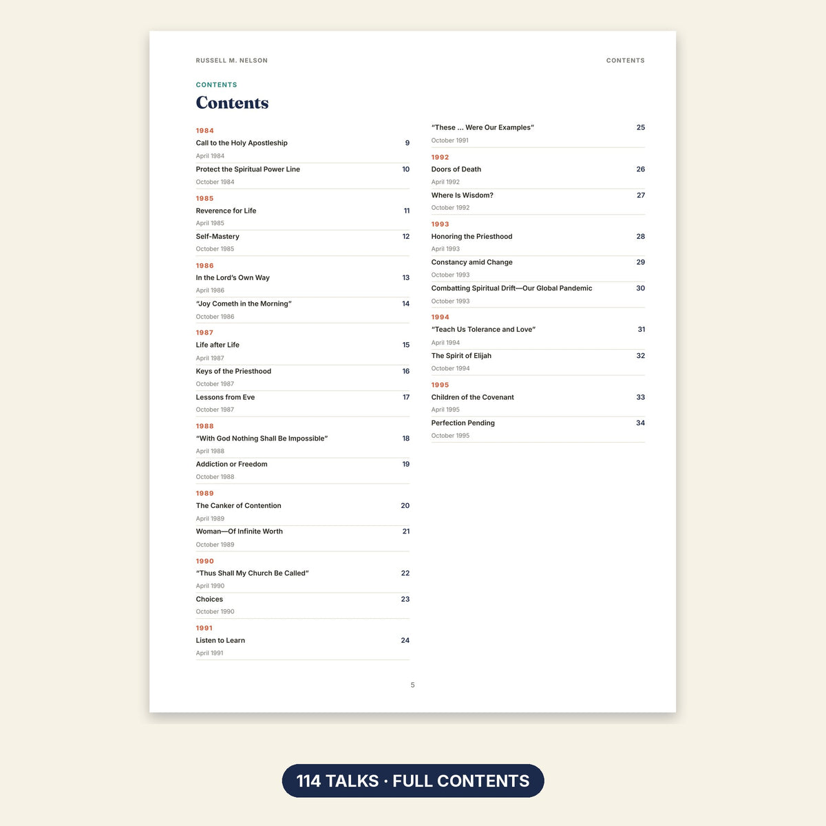 Russell M. Nelson contents page