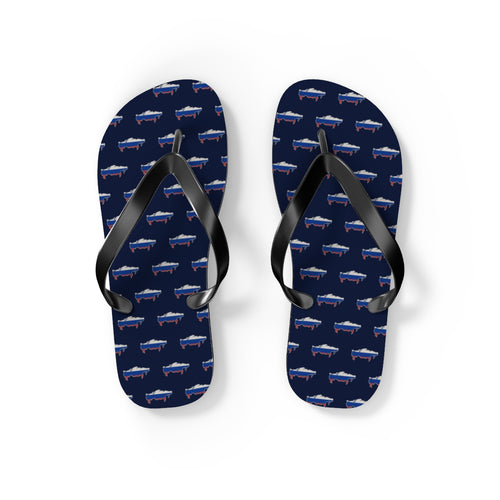 Russia Mission flag map flip flops by Weak Things view 2