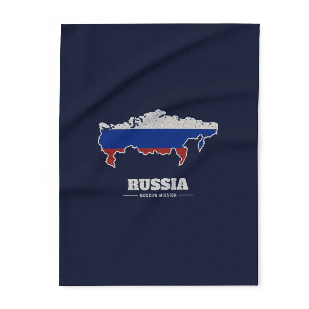 Russia Moscow Mission flag map fleece blanket by Weak Things