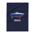 Russia Moscow Mission flag map fleece blanket by Weak Things