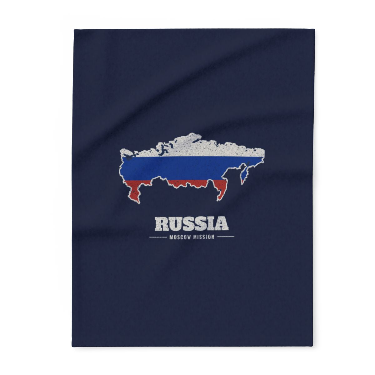 Russia Moscow Mission flag map fleece blanket by Weak Things