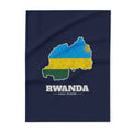 Rwanda Kigali Mission flag map fleece blanket by Weak Things