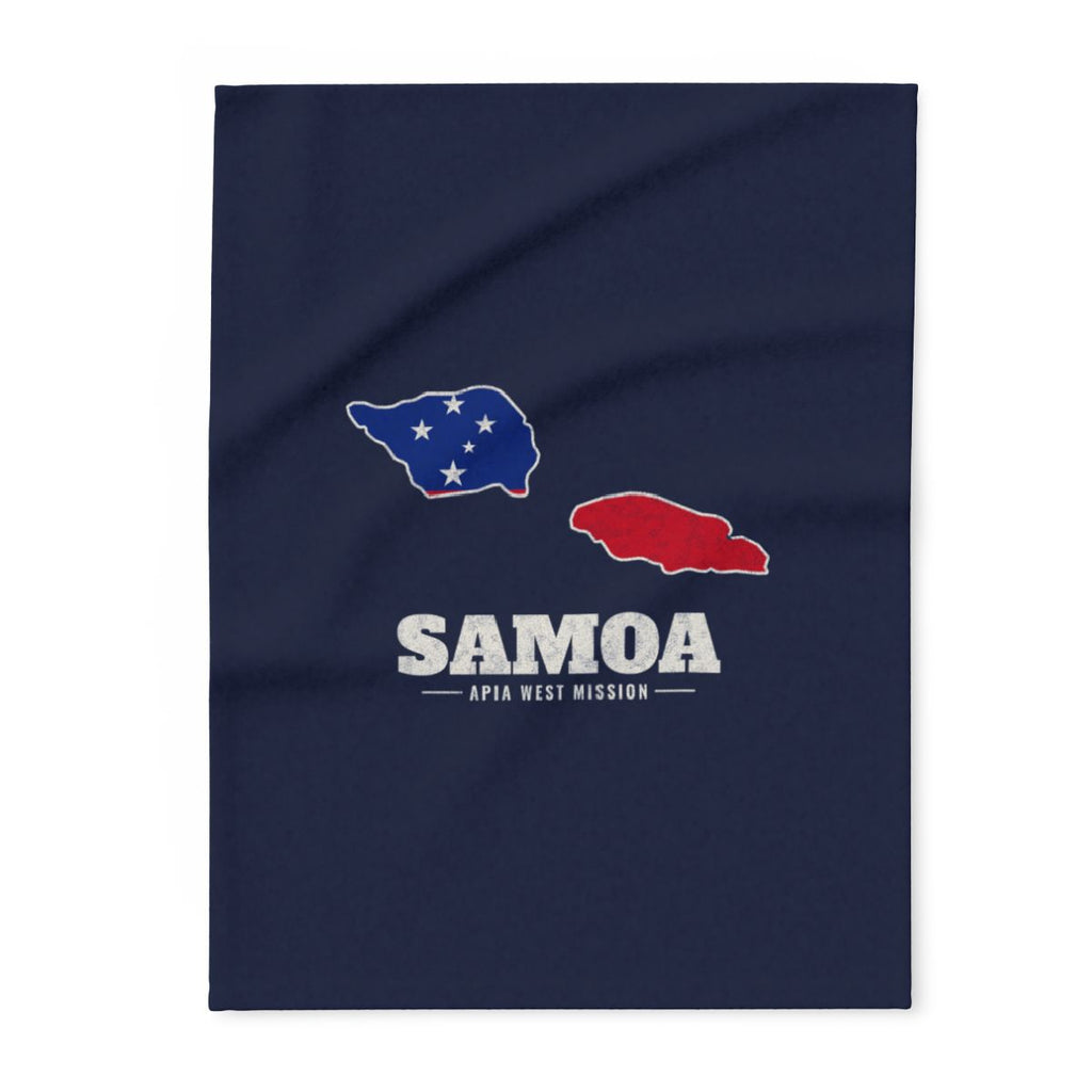 Samoa Apia West Mission flag map fleece blanket by Weak Things