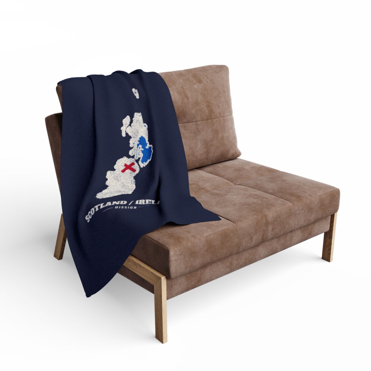 Scotland/Ireland Mission flag map fleece blanket by Weak Things view 2