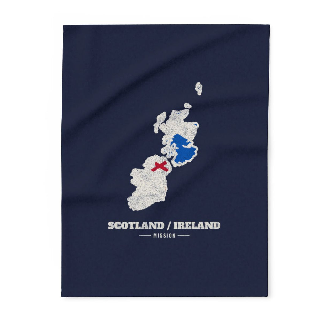 Scotland/Ireland Mission flag map fleece blanket by Weak Things