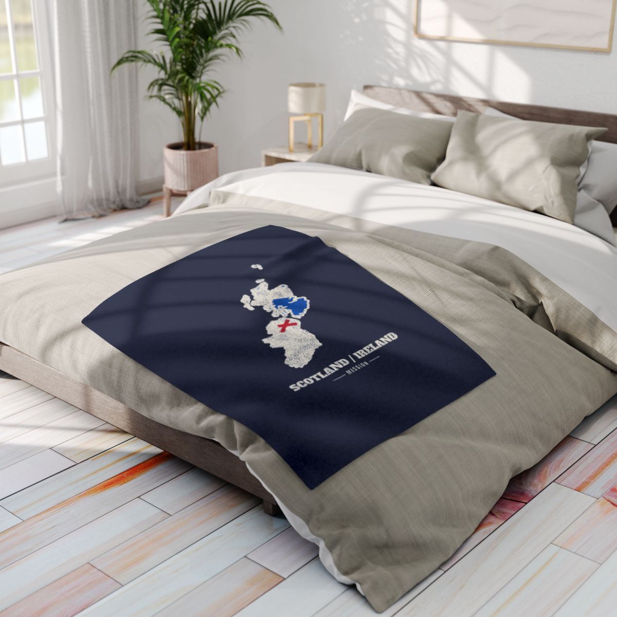 Scotland/Ireland Mission flag map fleece blanket by Weak Things view 4