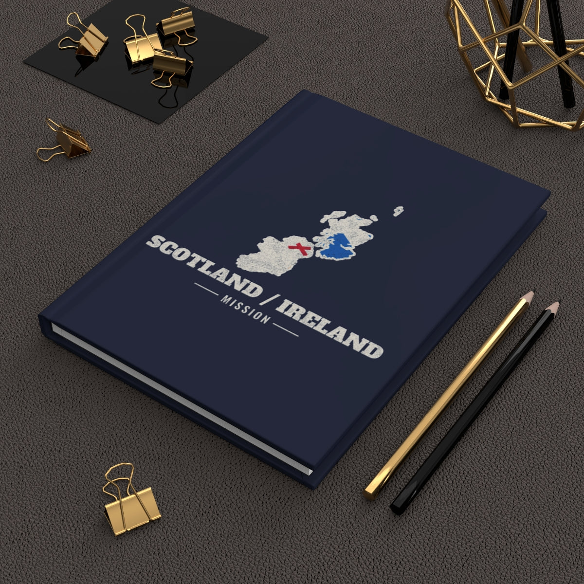 Scotland/Ireland Mission flag map journal by Weak Things view 2