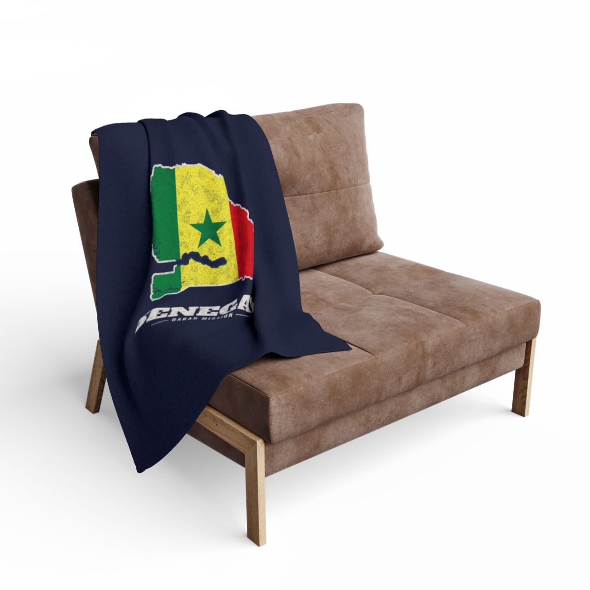 Senegal Dakar Mission flag map fleece blanket by Weak Things view 2