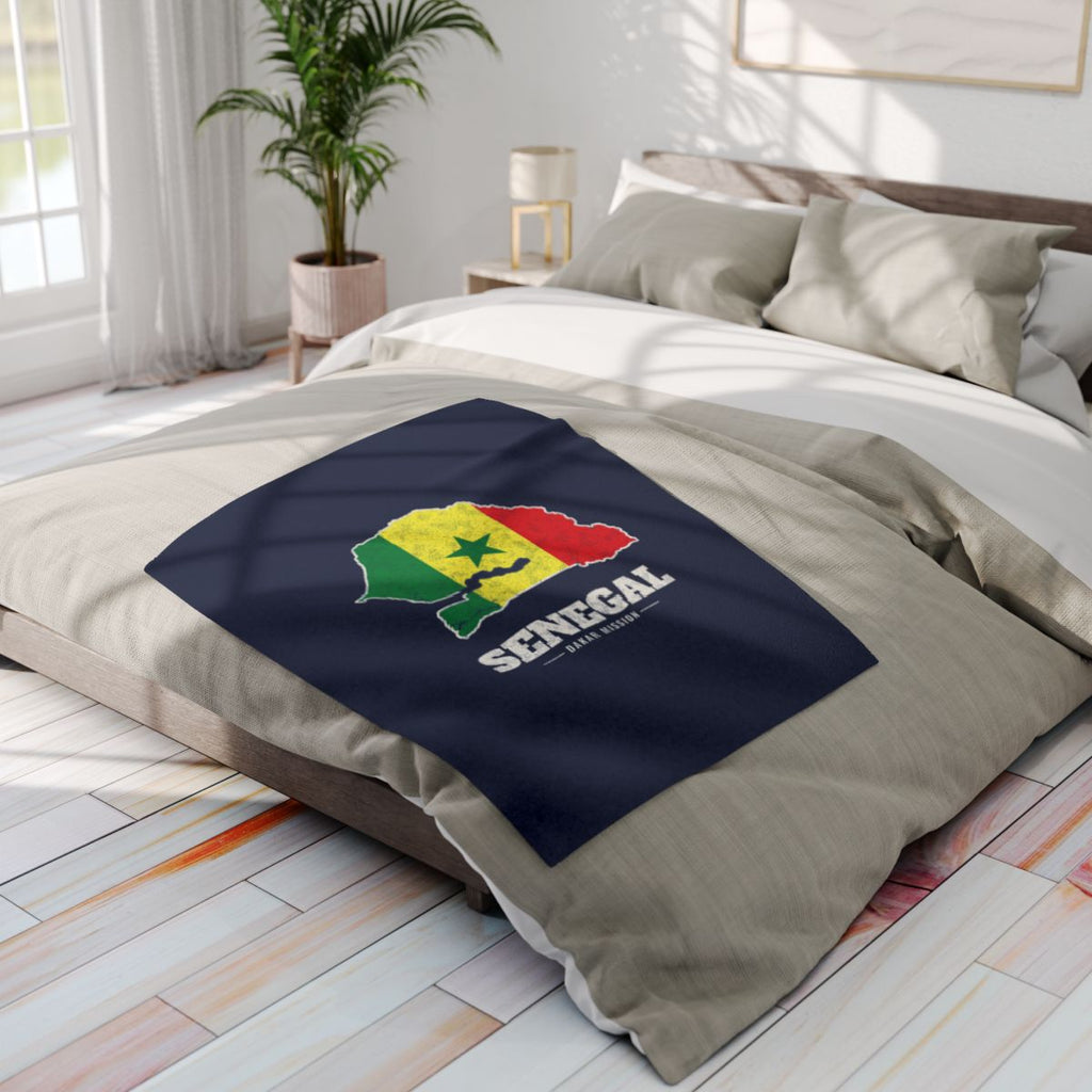 Senegal Dakar Mission flag map fleece blanket by Weak Things view 4