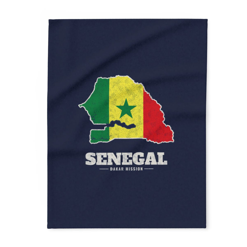 Senegal Dakar Mission flag map fleece blanket by Weak Things