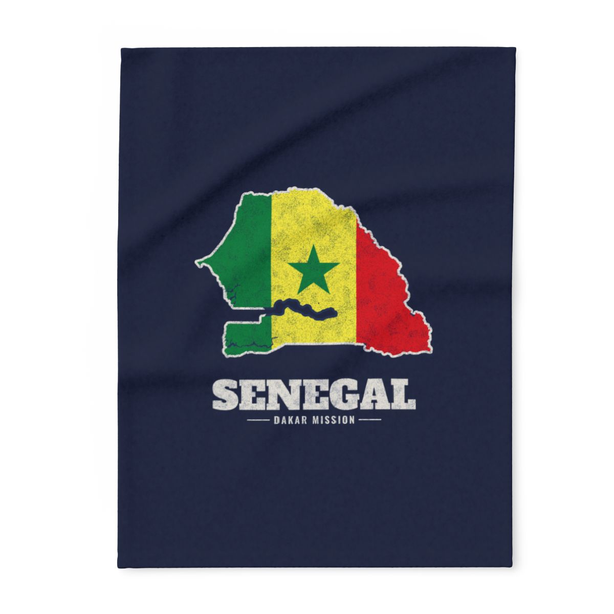 Senegal Dakar Mission flag map fleece blanket by Weak Things