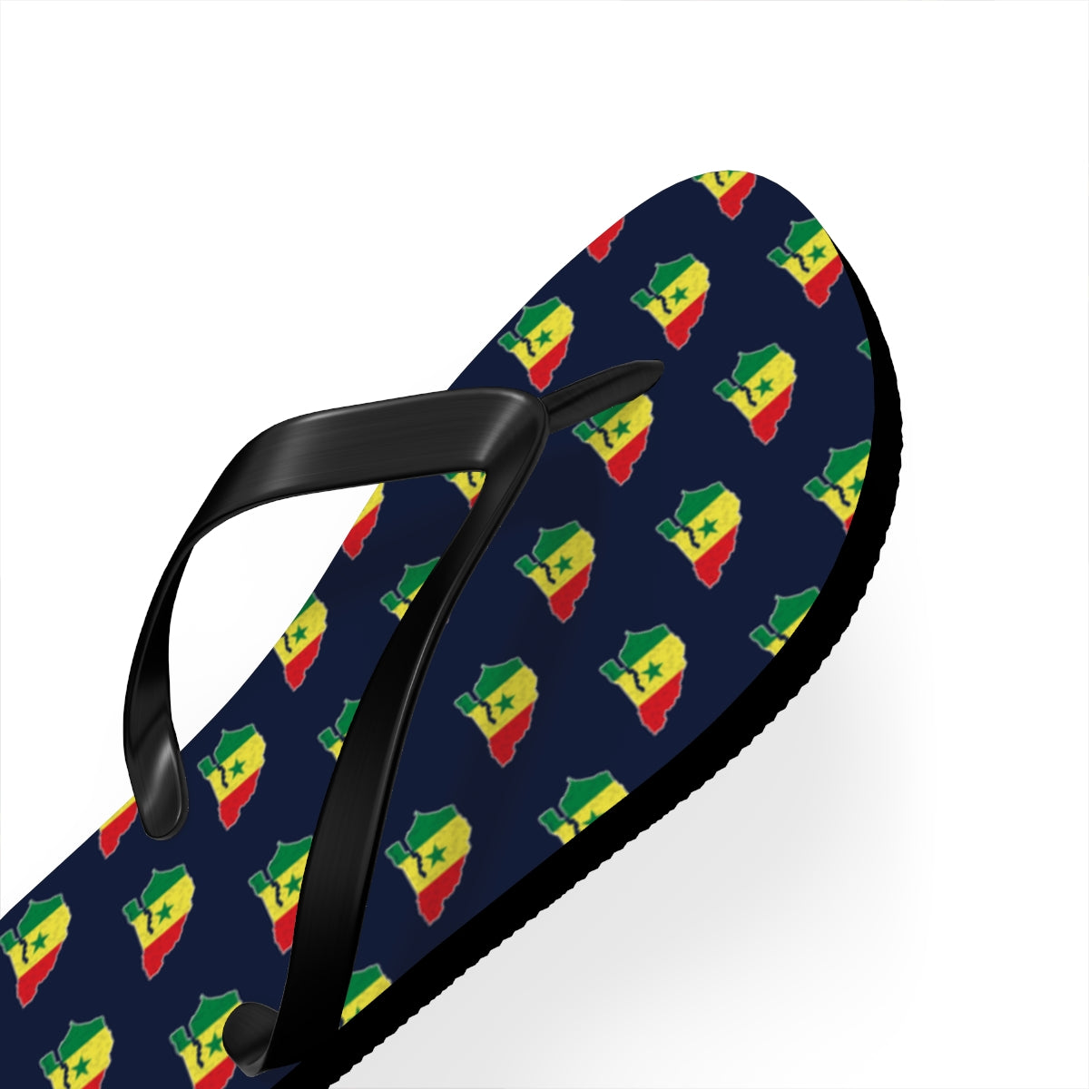 Senegal Mission flag map flip flops by Weak Things view 3