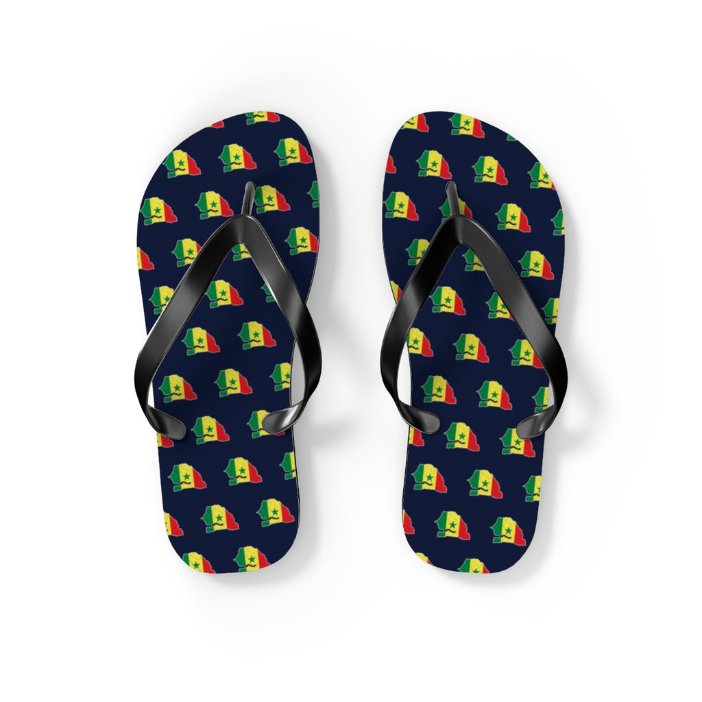 Senegal Mission flag map flip flops by Weak Things view 2