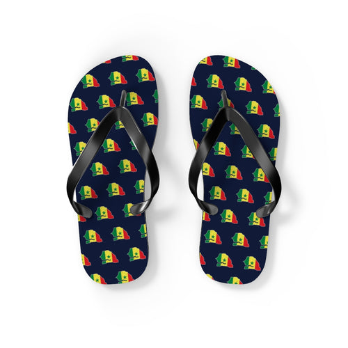 Senegal Mission flag map flip flops by Weak Things view 2