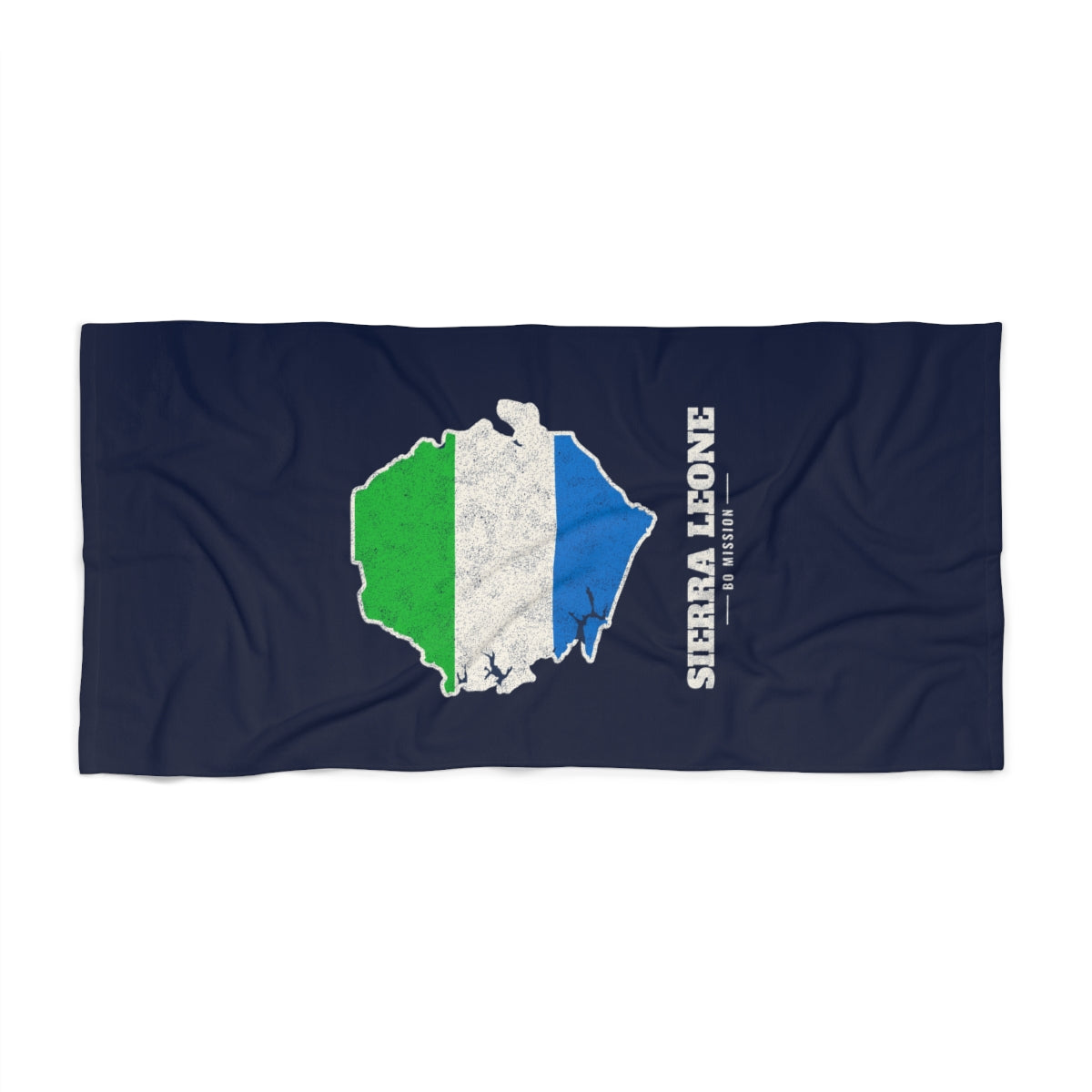 Sierra Leone Bo Mission flag map beach towel by Weak Things view 2