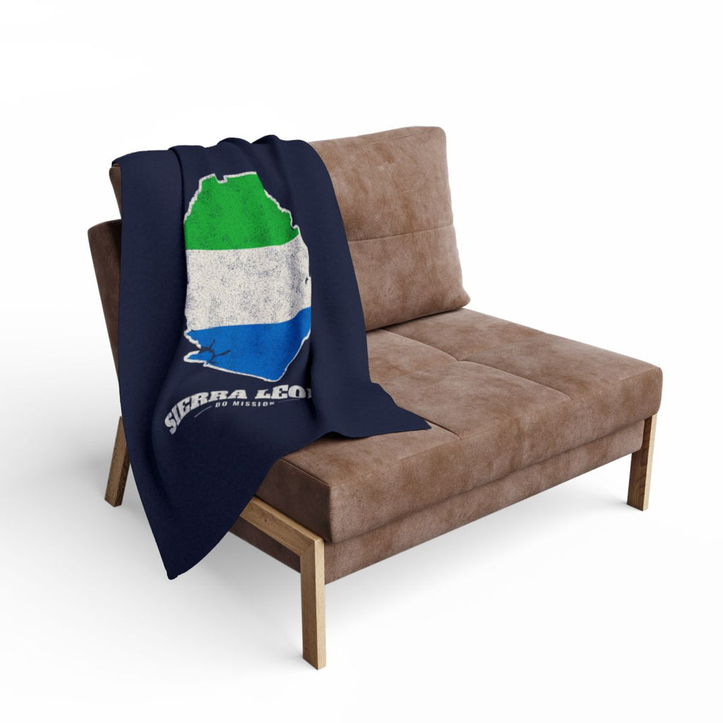 Sierra Leone Bo Mission flag map fleece blanket by Weak Things view 2