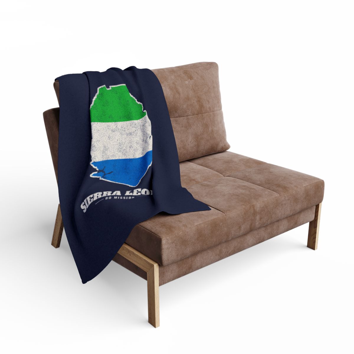 Sierra Leone Bo Mission flag map fleece blanket by Weak Things view 2