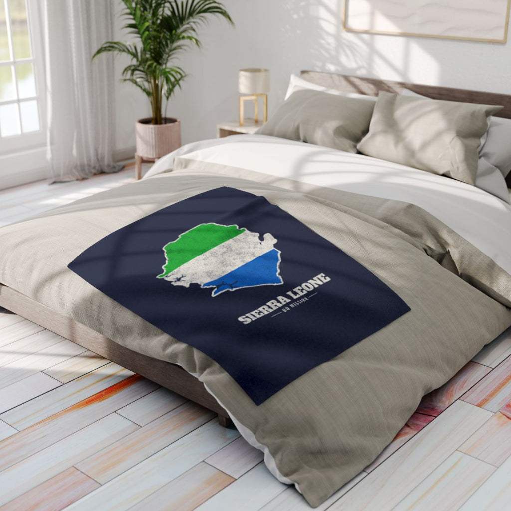 Sierra Leone Bo Mission flag map fleece blanket by Weak Things view 4