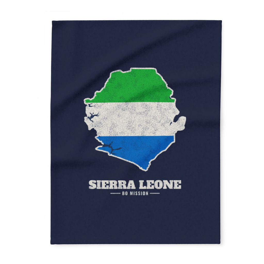 Sierra Leone Bo Mission flag map fleece blanket by Weak Things