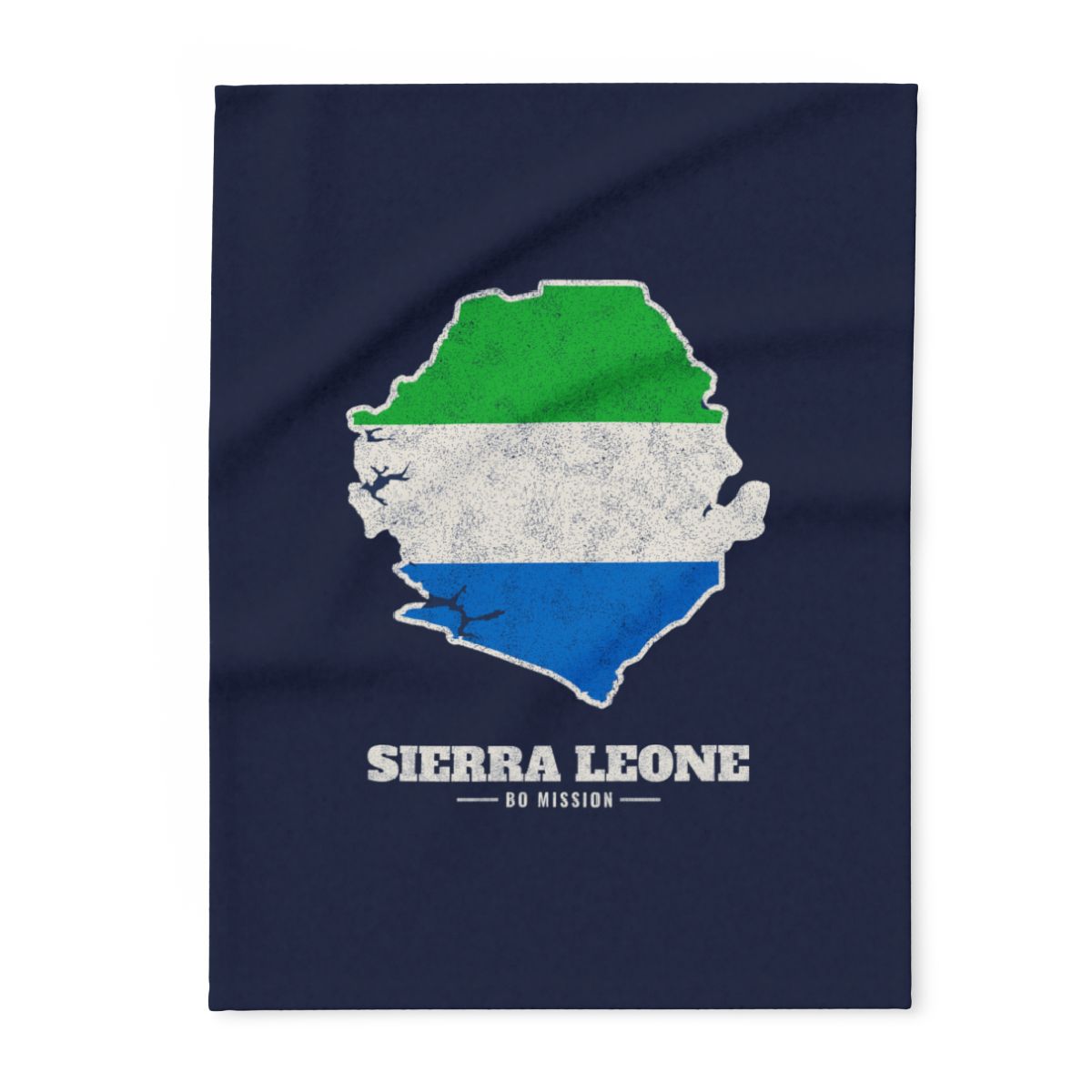 Sierra Leone Bo Mission flag map fleece blanket by Weak Things