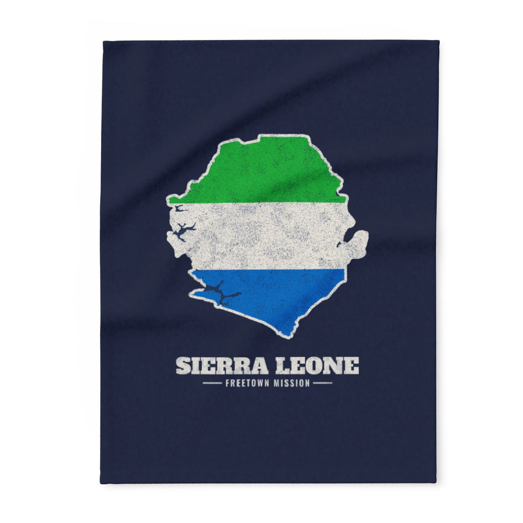 Sierra Leone Freetown Mission flag map fleece blanket by Weak Things