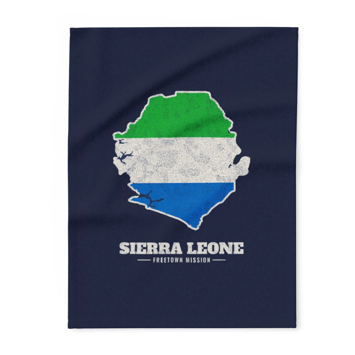 Sierra Leone Freetown Mission flag map fleece blanket by Weak Things