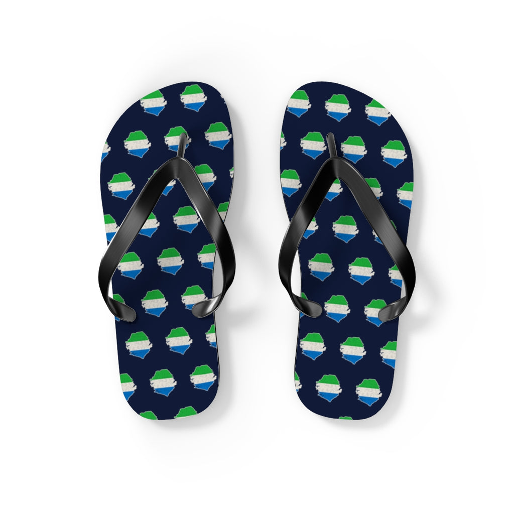 Sierra Leone Mission flag map flip flops by Weak Things view 2