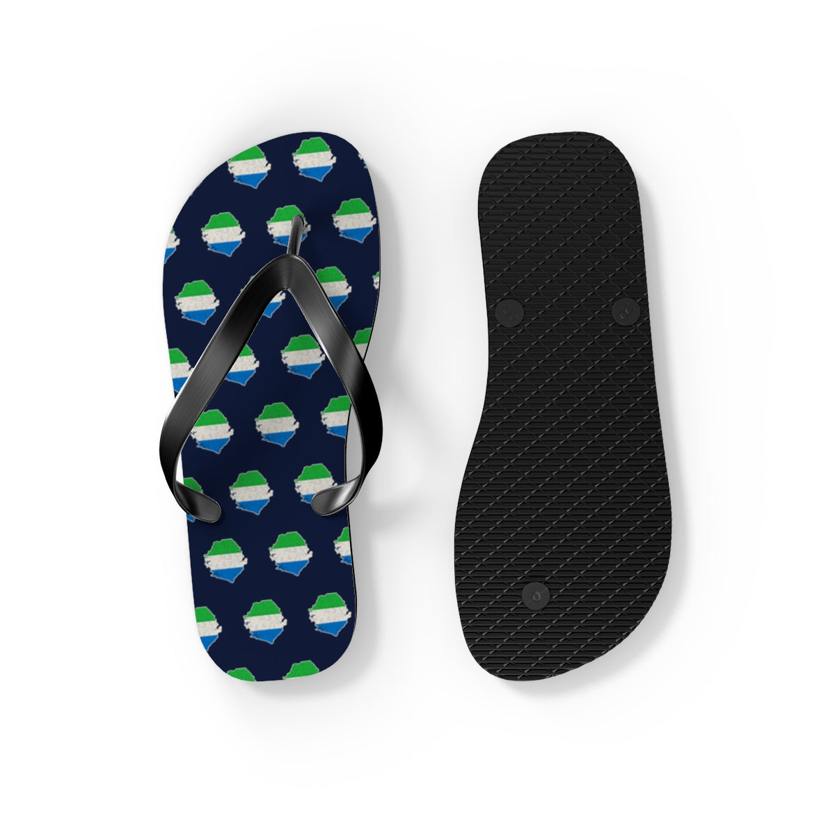 Sierra Leone Mission flag map flip flops by Weak Things view 4
