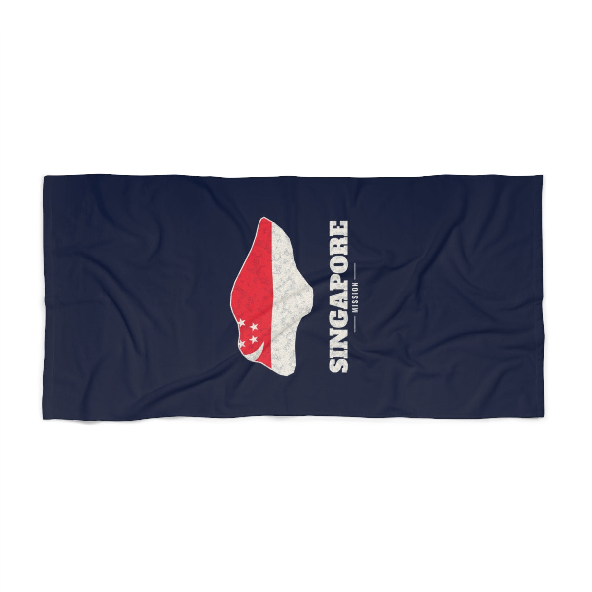 Singapore Mission flag map beach towel by Weak Things view 2