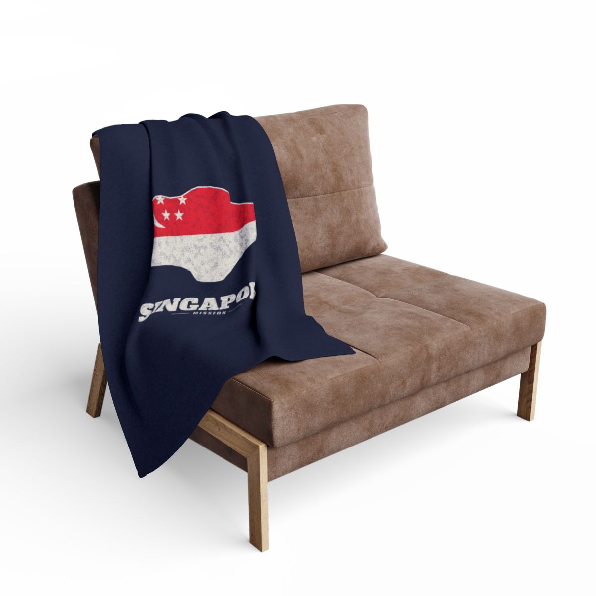 Singapore Mission flag map fleece blanket by Weak Things view 2