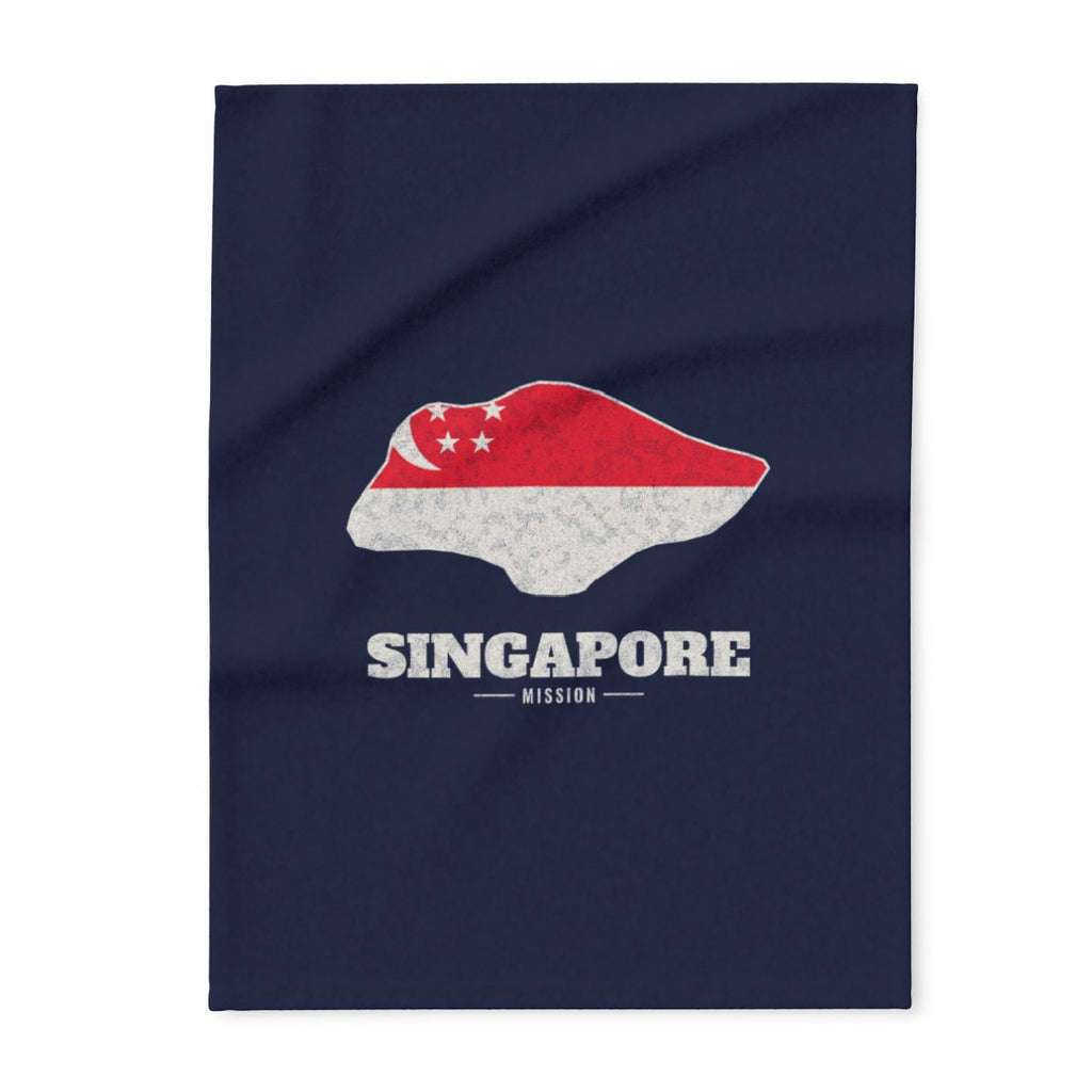Singapore Mission flag map fleece blanket by Weak Things