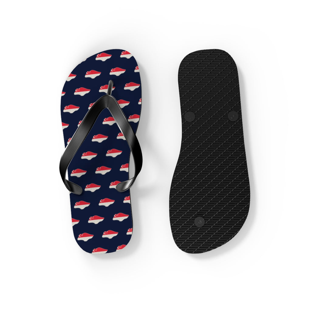 Singapore Mission flag map flip flops by Weak Things view 4