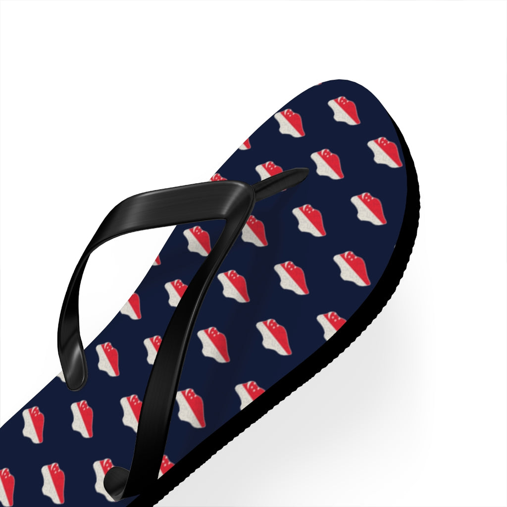 Singapore Mission flag map flip flops by Weak Things view 3