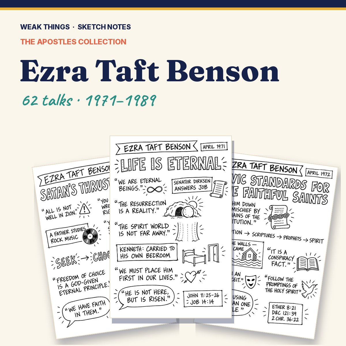 Ezra Taft Benson: Every Conference Talk in Sketch Notes cover
