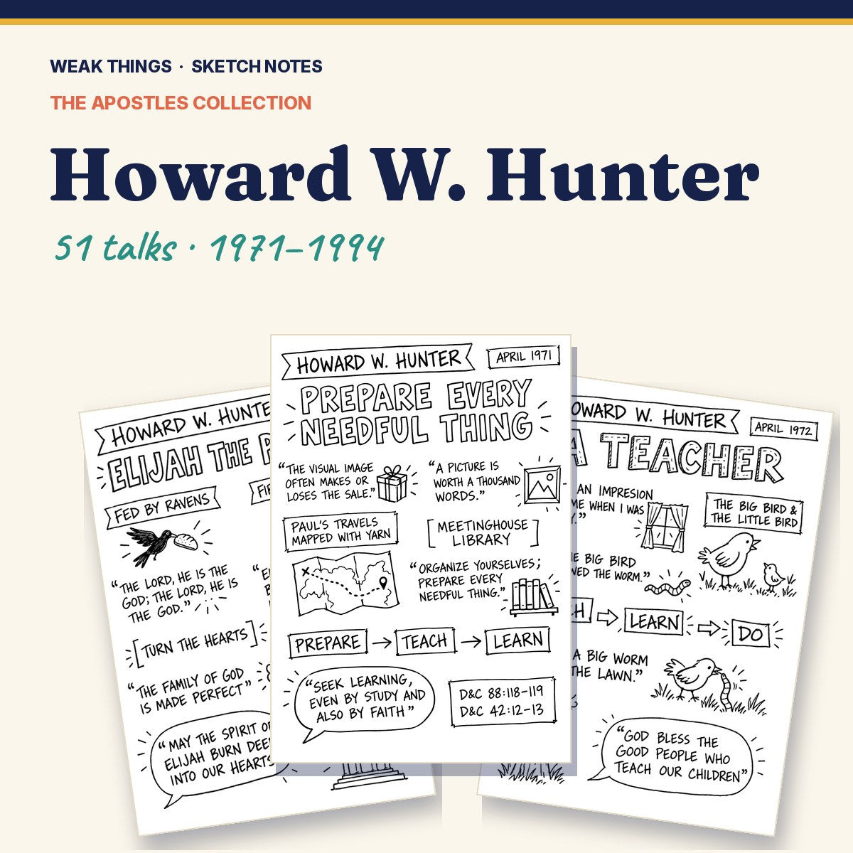 Howard W. Hunter: Every Conference Talk in Sketch Notes cover