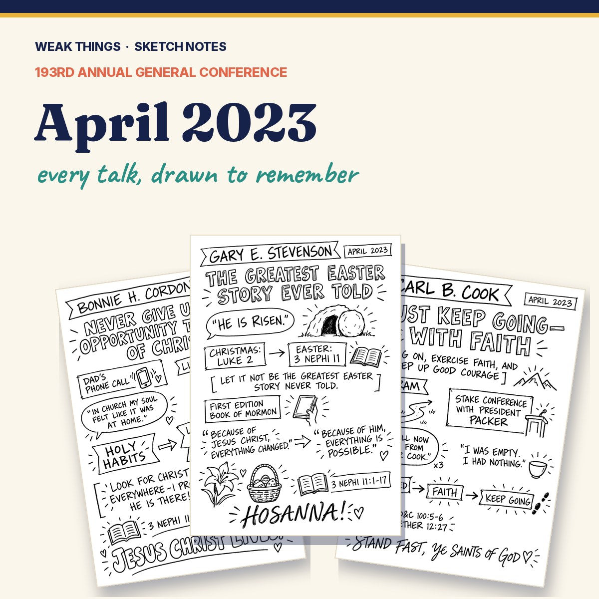 April 2023 General Conference Sketch Notes cover