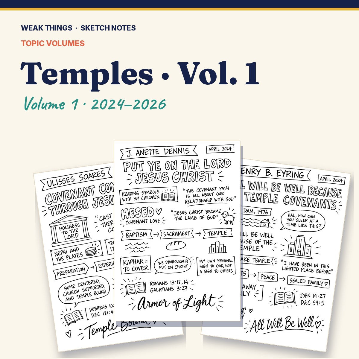 Temples, Volume 1: 25 Conference Talks in Sketch Notes cover
