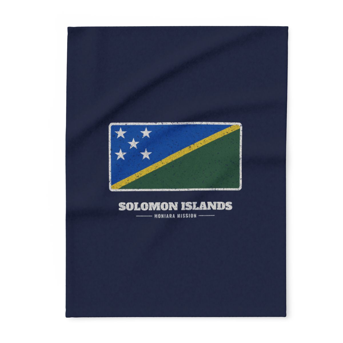 Solomon Islands Honiara Mission flag map fleece blanket by Weak Things
