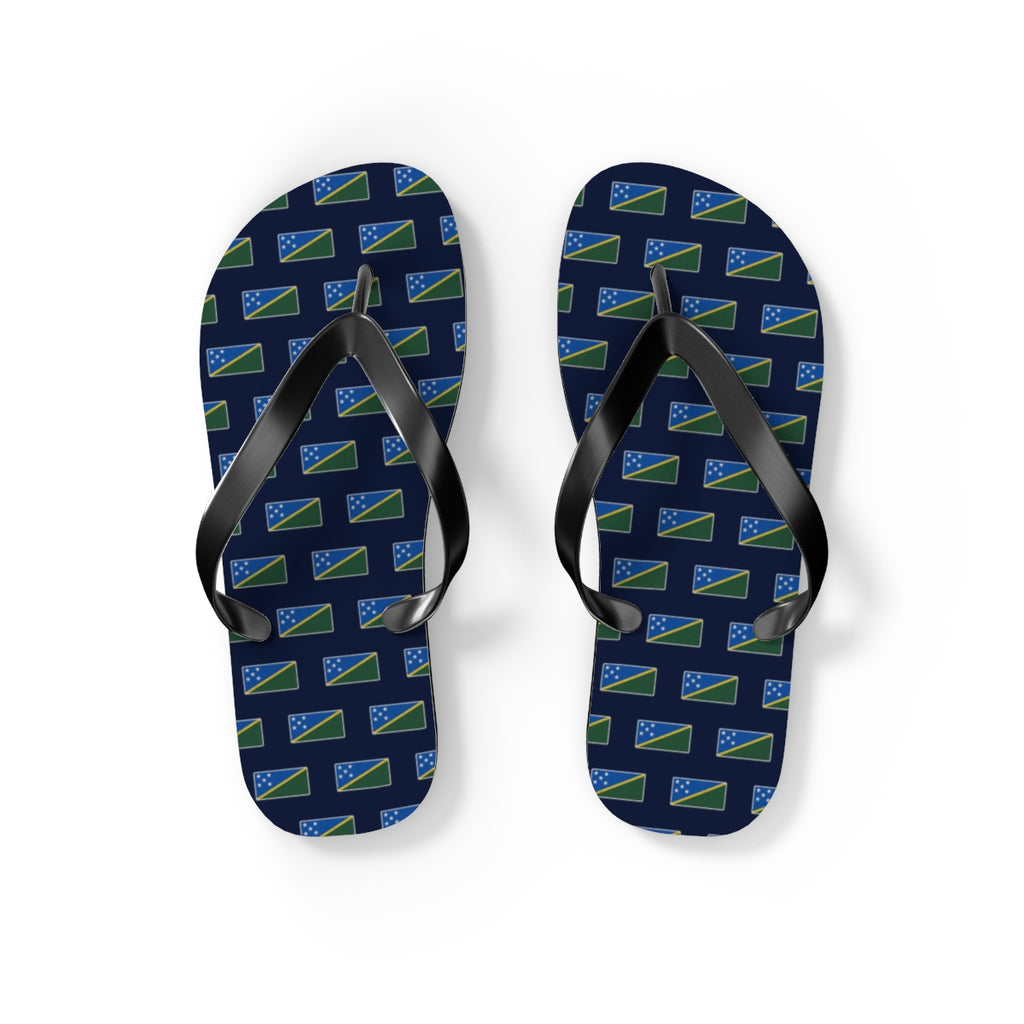 Solomon Islands Mission flag map flip flops by Weak Things view 2