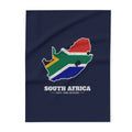 South Africa Cape Town Mission flag map fleece blanket by Weak Things