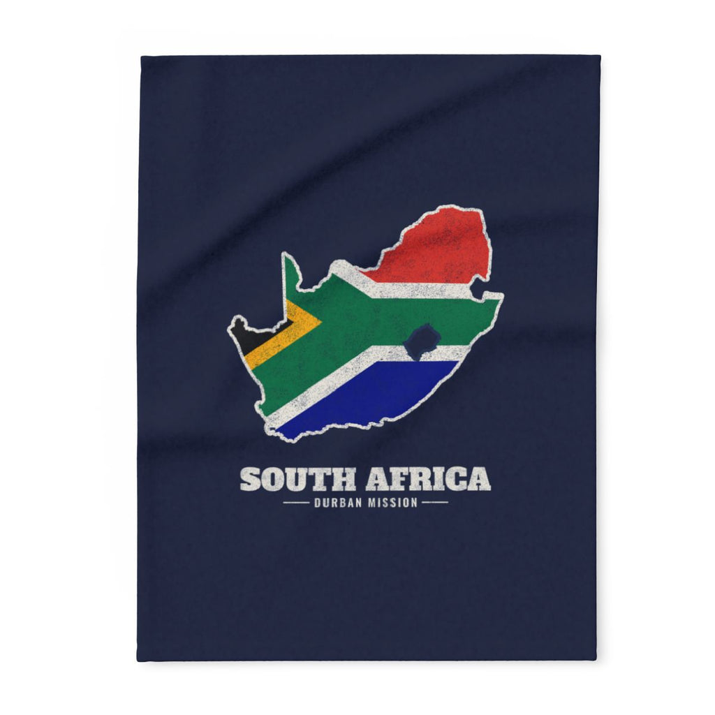 South Africa Durban Mission flag map fleece blanket by Weak Things