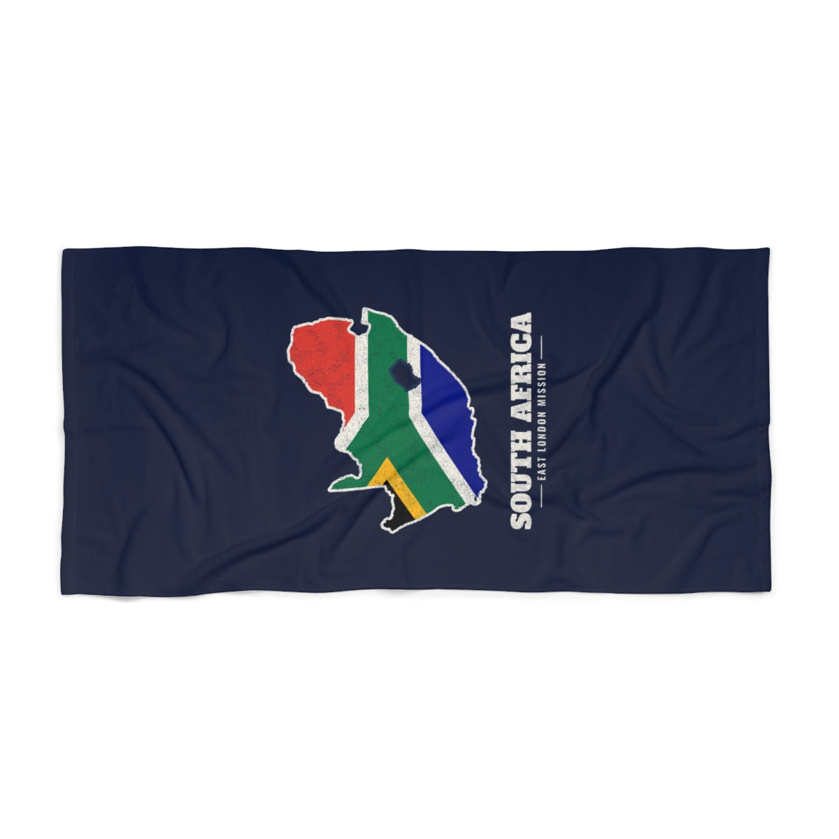 South Africa East London Mission flag map beach towel by Weak Things view 2