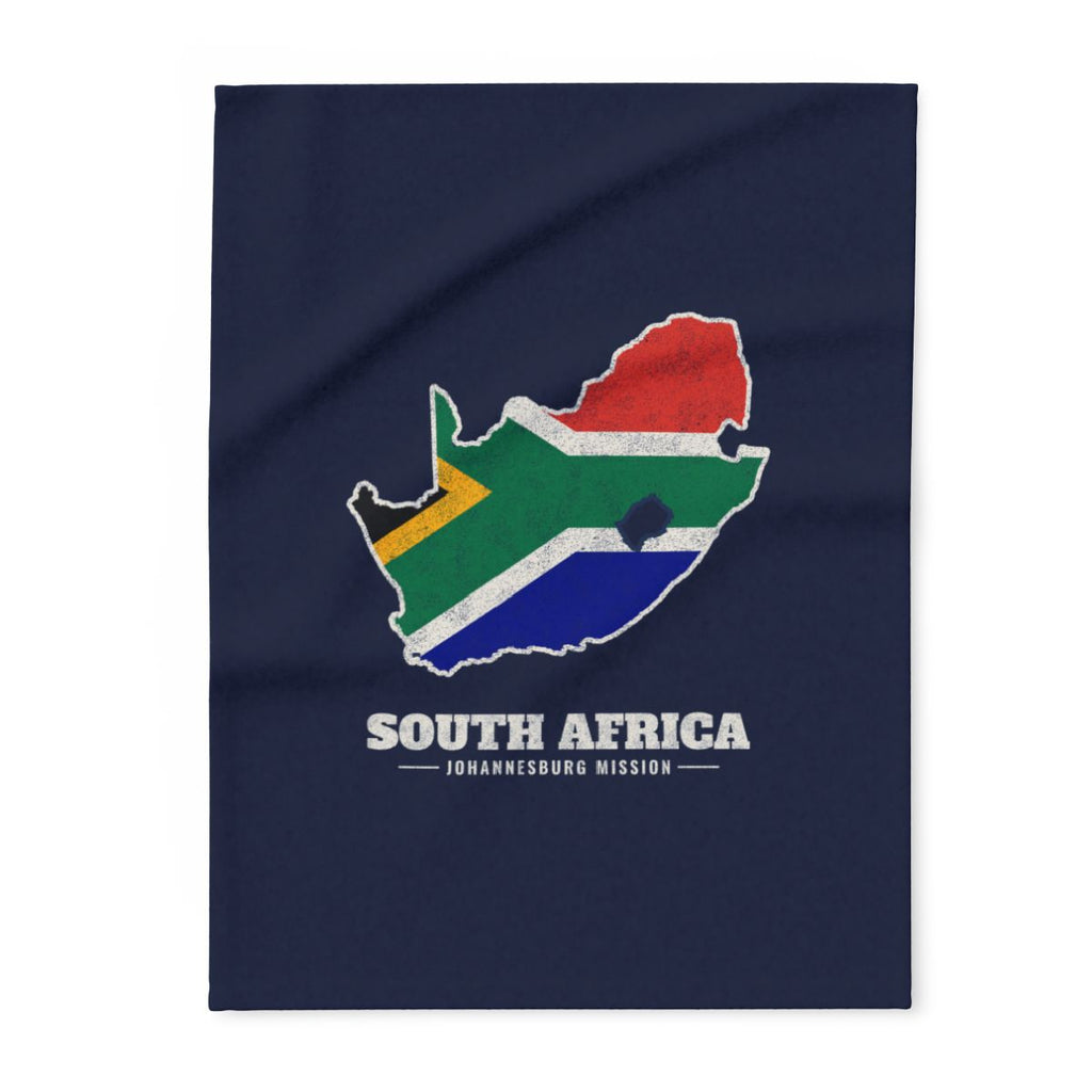 South Africa Johannesburg Mission flag map fleece blanket by Weak Things