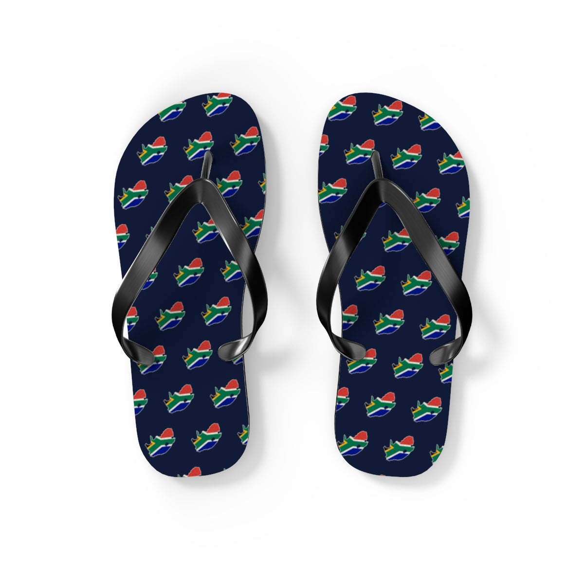 South Africa Mission flag map flip flops by Weak Things view 2